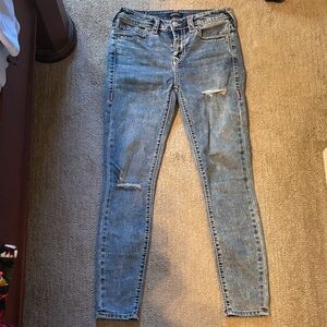 True Religion Blue Distressed Skinny Jeans